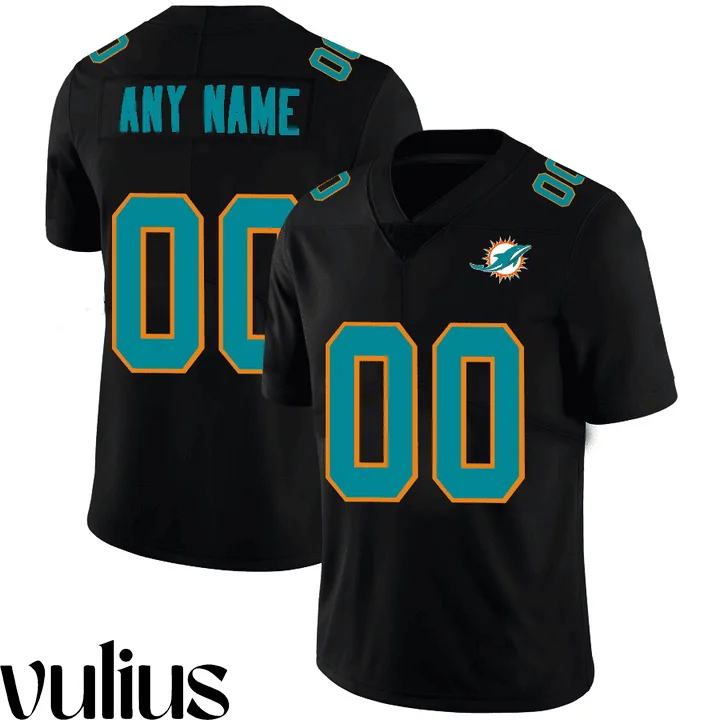 Dolphins Custom Jersey, Black Men's Jersey, American Stitched Jersey -