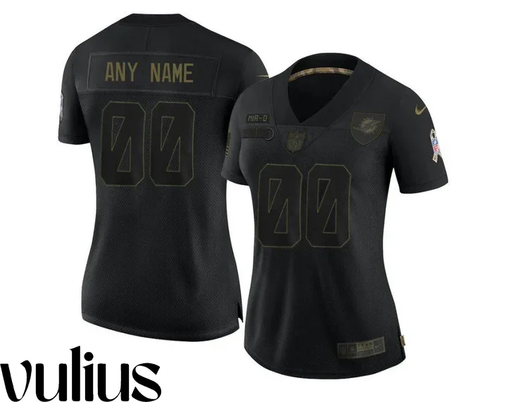 Dolphins Custom Jersey, Black Woman's Jersey, 2020 Salute To Service Jersey -