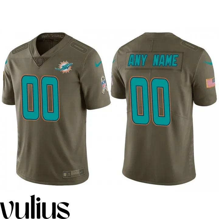 Dolphins Custom Jersey, Olive Men's Jersey, 2017 Salute to Service Vapor Untouchable Limited Jersey -