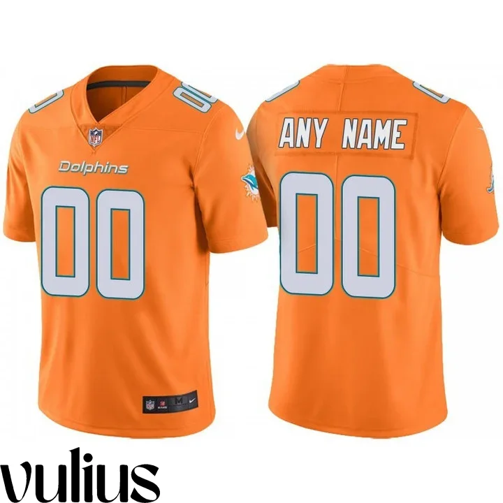 Dolphins Custom Jersey, Orange Men's Jersey, Color Rush Limited  Jersey -