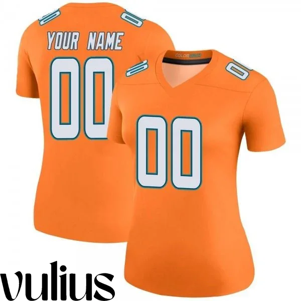 Dolphins Custom Jersey, Orange Woman's Jersey, Color Rush Jersey -