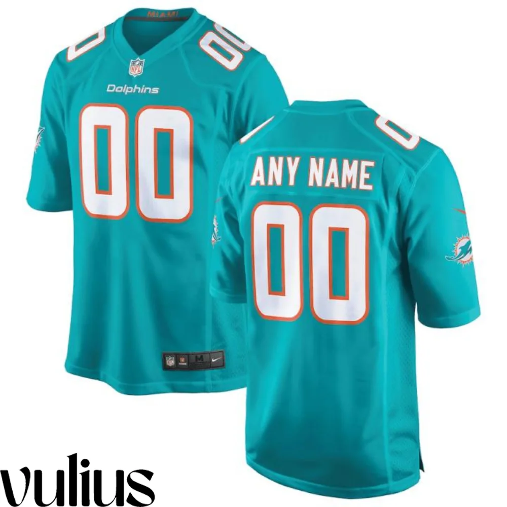 Dolphins Custom Jersey, Turbo Green Men's Jersey, Game Custom Jersey -