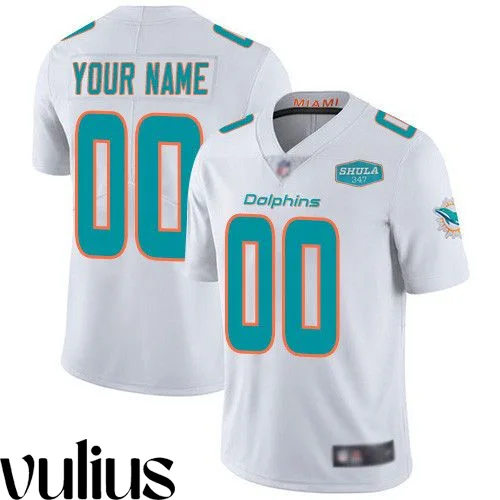 Dolphins Custom Jersey, White Men's Jersey, 347 Shula Patch 2020 Vapor Untouchable Stitched Jersey -