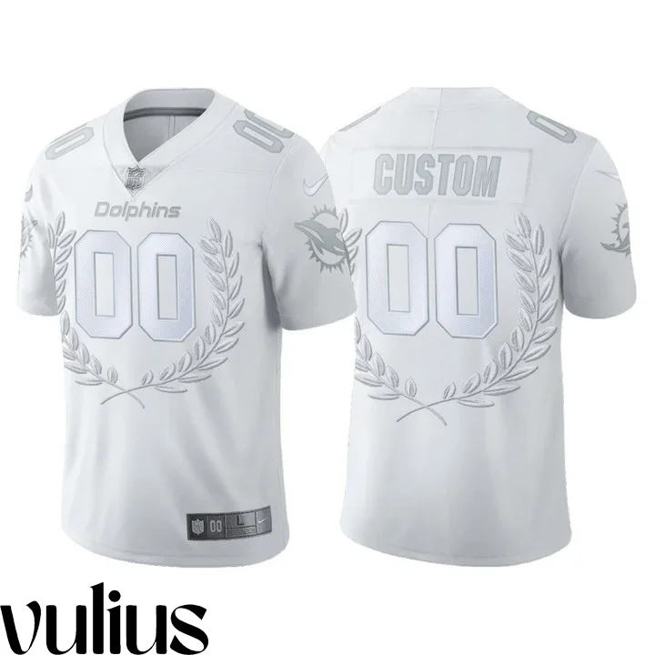 Dolphins Custom Jersey, White Men's Jersey, Limited Edition Collection Jersey -