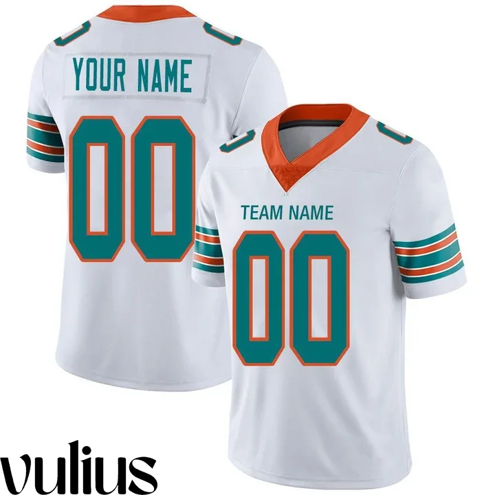 Dolphins Custom Jersey, White Men's Jersey, Stitched American Football Jerseys -