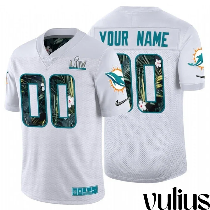 Dolphins Custom Jersey, White Men's Jersey, Super Bowl LIV Host City Jersey -
