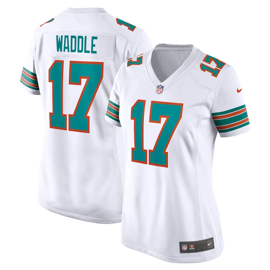 Jaylen Waddle Jersey, White Woman's, Game Player Jersey -