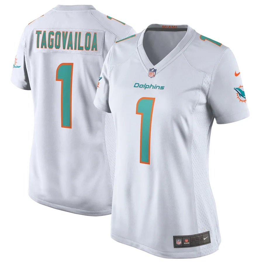 Tua Tagovailoa Jersey, White Woman's, Game Jersey -