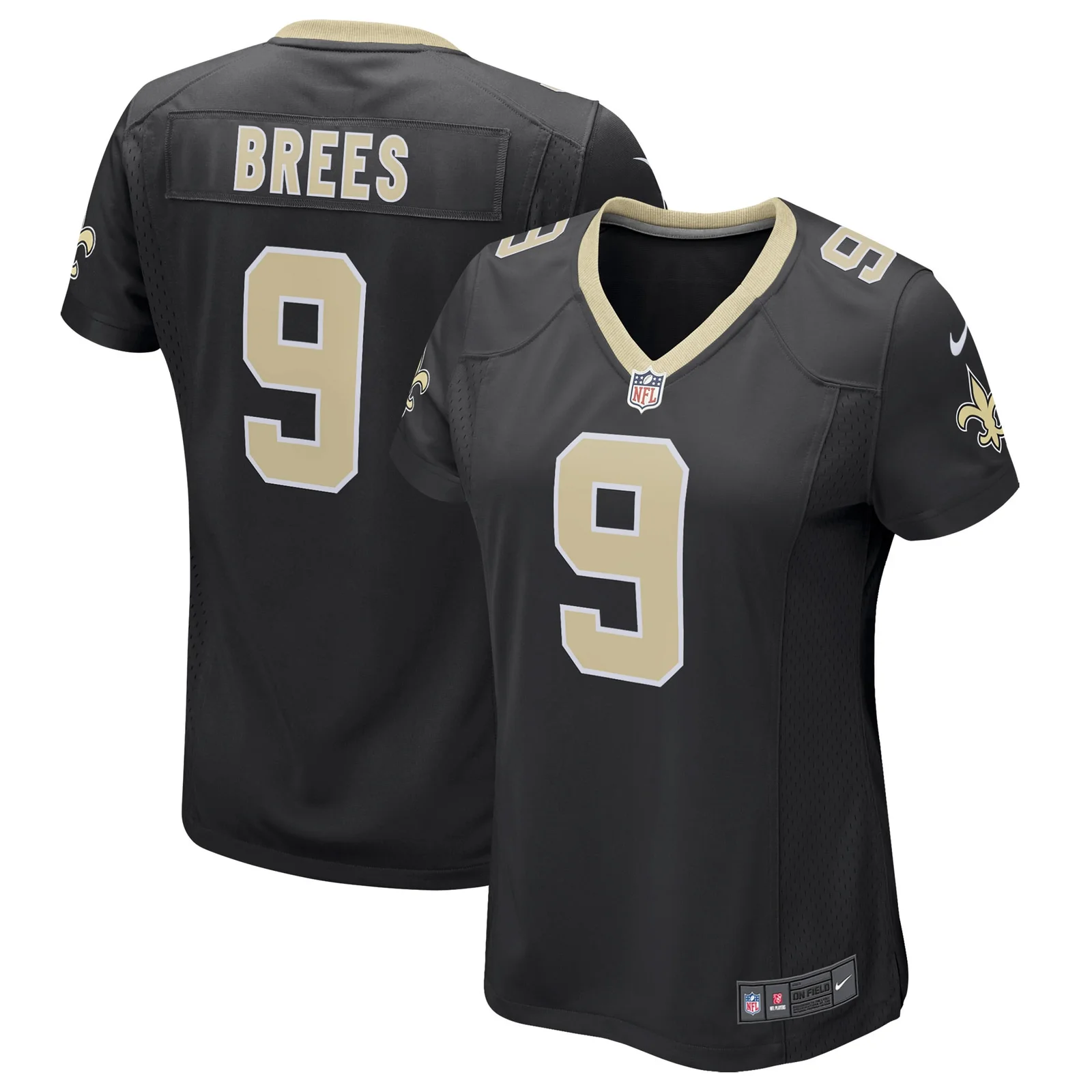 Drew Brees New Orleans Saints Woman's Game Player Jersey - Black -