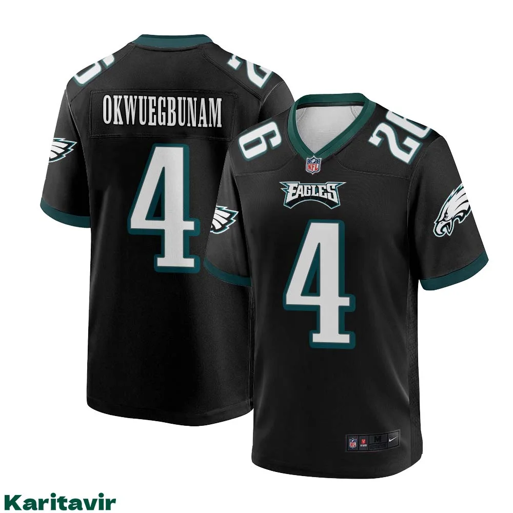 Albert Okwuegbunam No 4 Black Eagles Jersey for man NFL Uniform 1