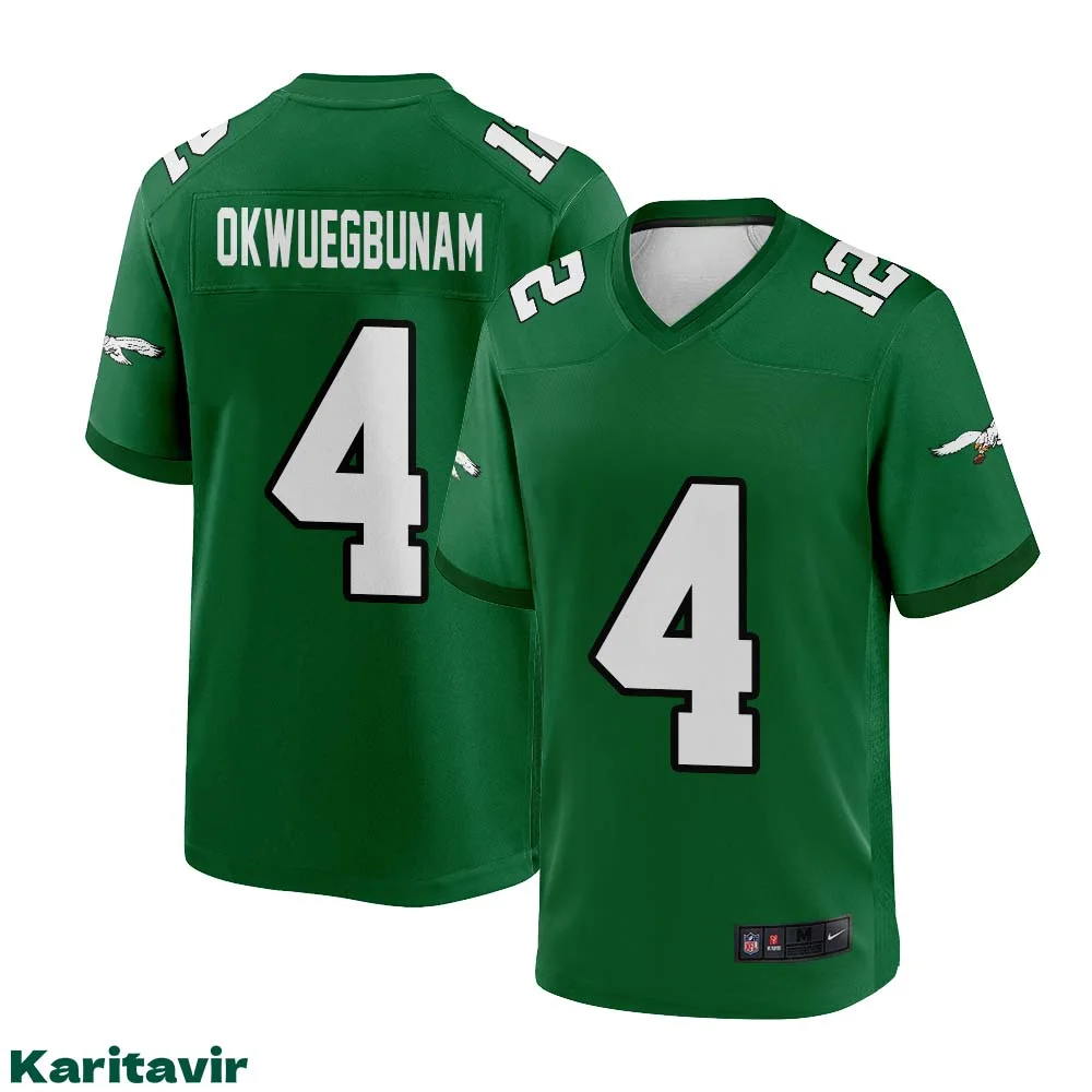 Albert Okwuegbunam No 4 Eagles Kelly Green Jersey