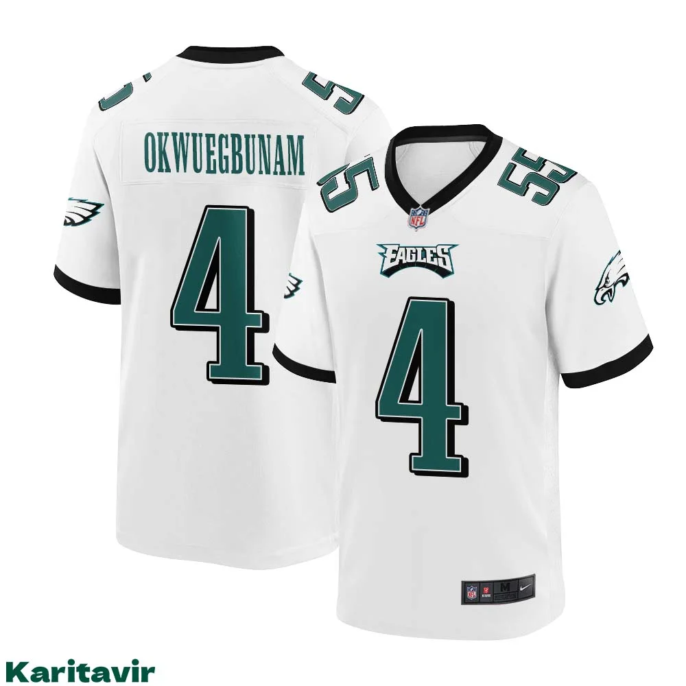 Albert Okwuegbunam No 4 White Eagles Jersey for man NFL Uniform