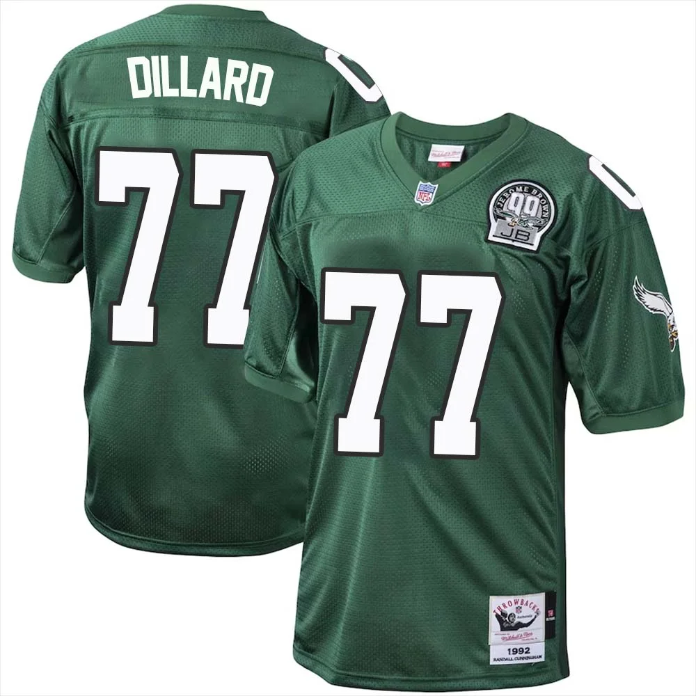 Andre Dillard No 77 Philadelphia Eagles Mitchell Ness Kelly Green 1992 Authentic Throwback Retired Player Jersey 1