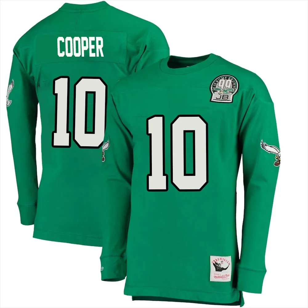 Bradley Cooperno 10 Mitchell Ness Kelly Long Sleeve Top Green Philadelphia Eagles Throwback Retired Player 1