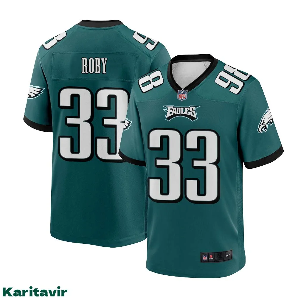 Bradley Roby No 33 Eagles Green Jersey for man NFL Uniform 1