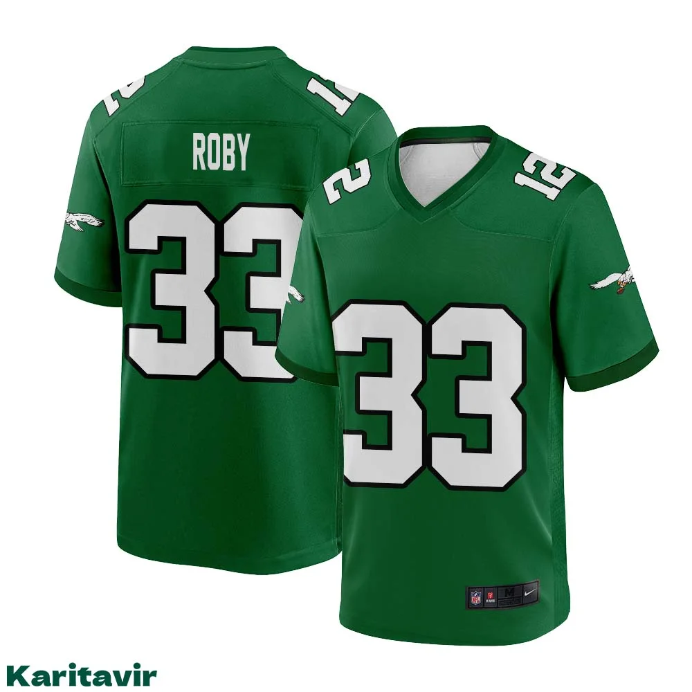 Bradley Roby No 33 Eagles Kelly Green Jersey 1