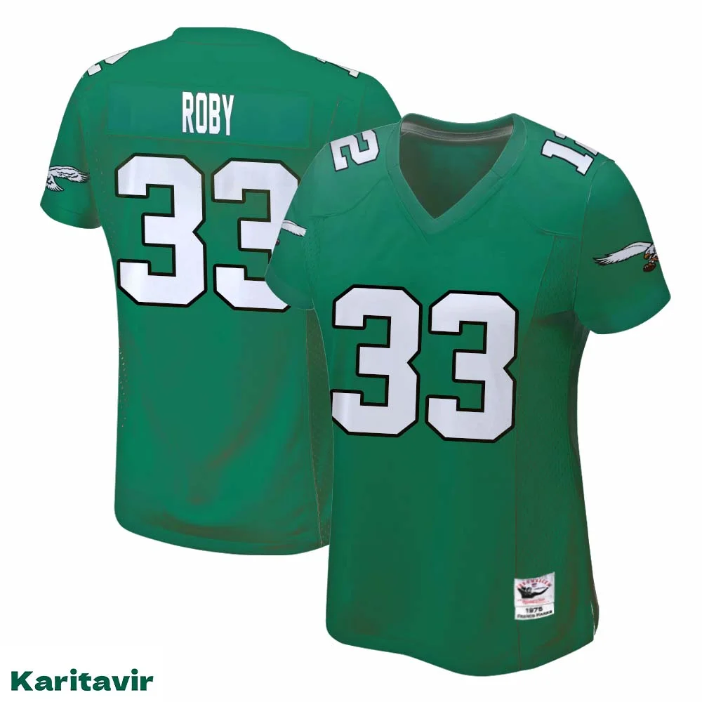Bradley Roby No 33 Eagles Kelly Green Jersey for Women NFL Uniform