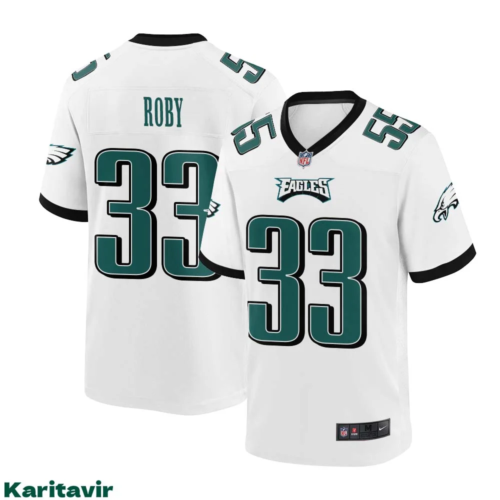 Bradley Roby No 33 White Eagles Jersey for man NFL Uniform