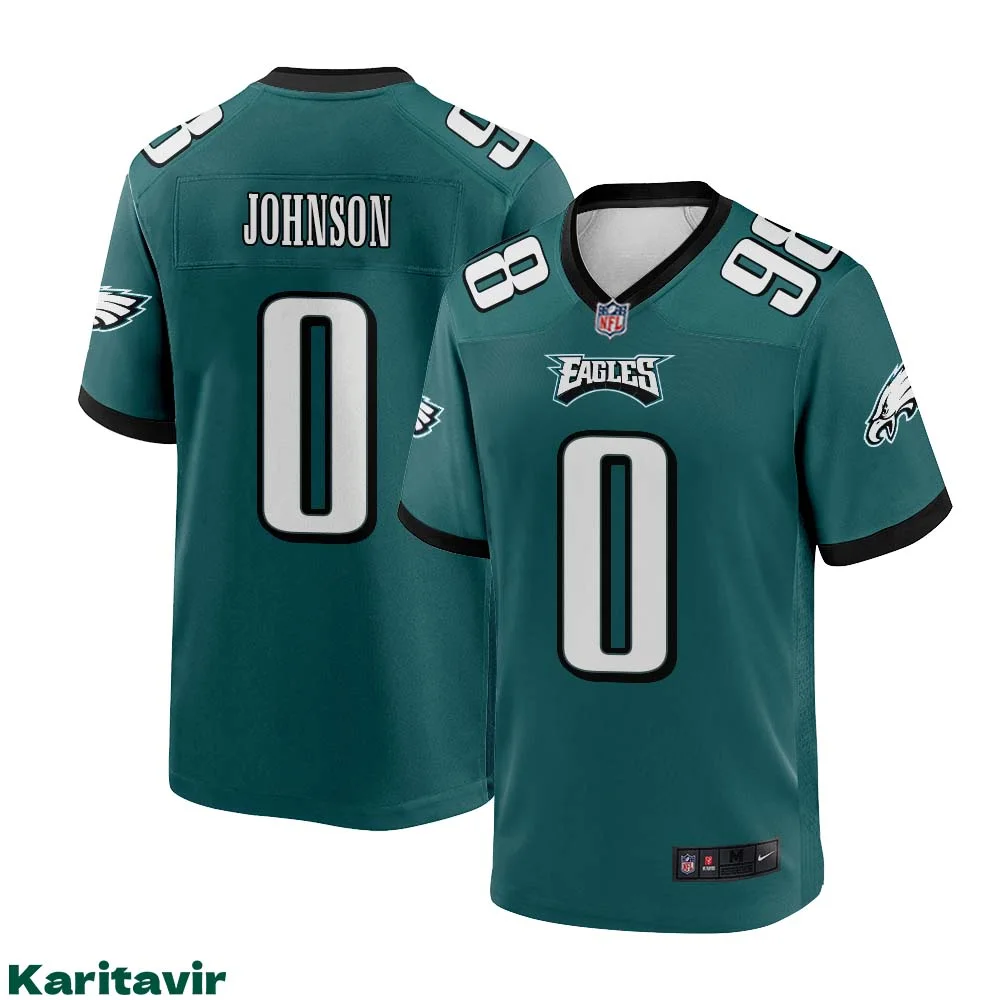 Brian Johnson No 0 Eagles Green Jersey for man NFL Uniform 1