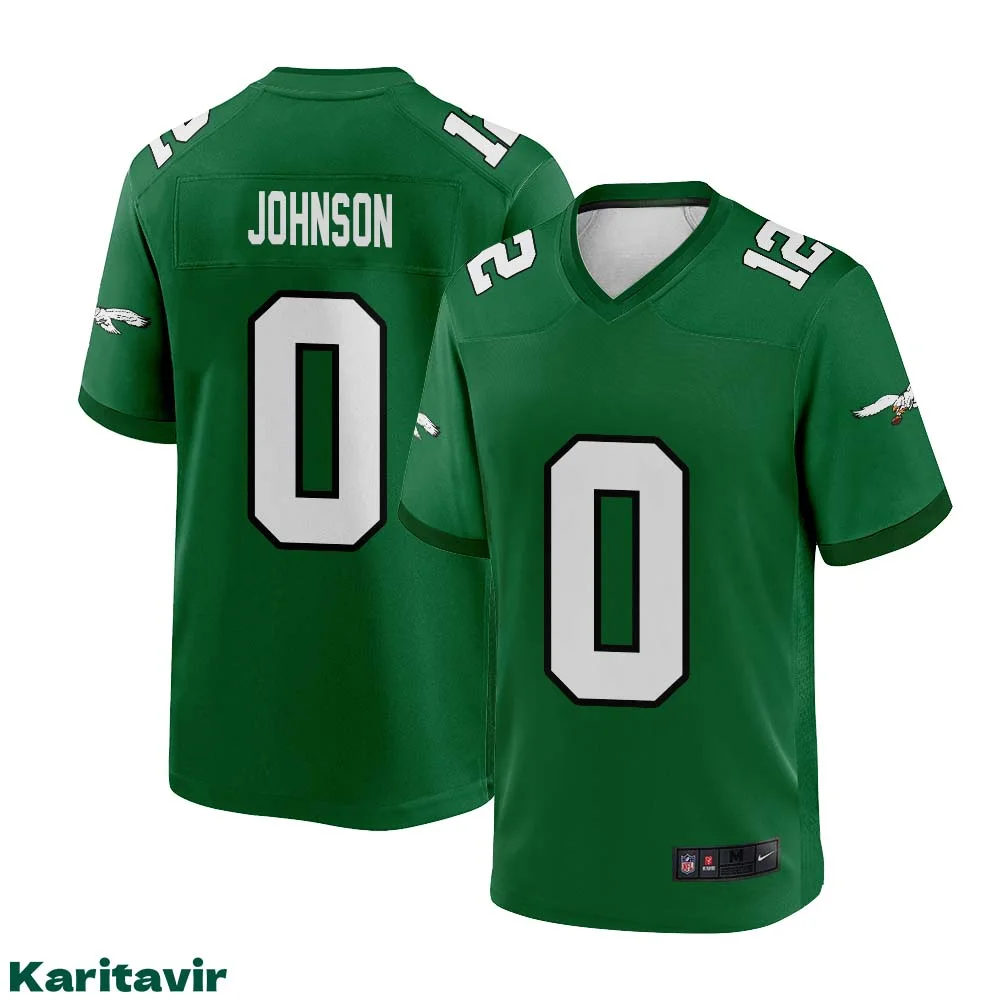 Brian Johnson No 0 Eagles Kelly Green Jersey 1