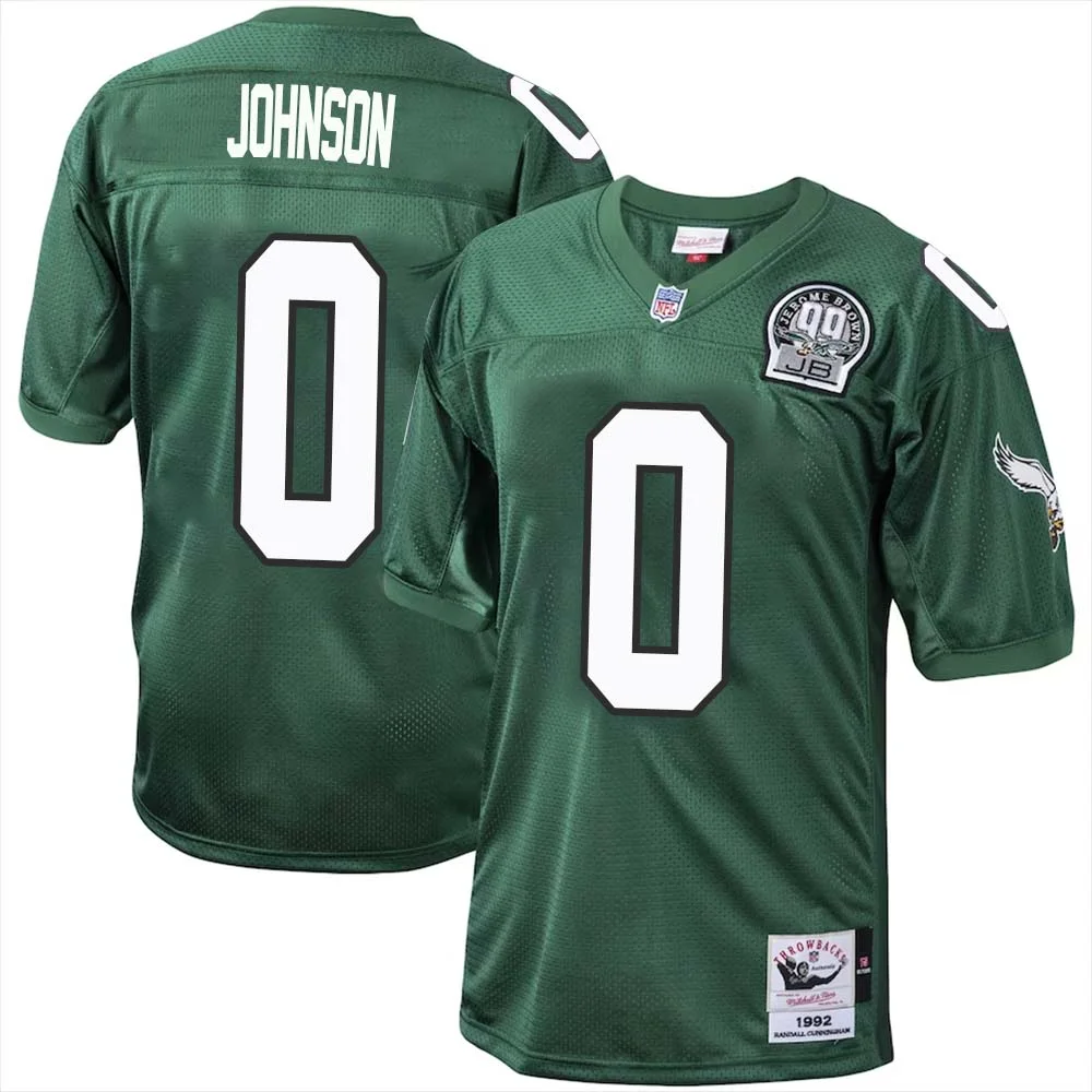 Brian Johnson No 0 Men Philadelphia Eagles Mitchell Ness Kelly Green 1992 Authentic Throwback Retired Player Jersey