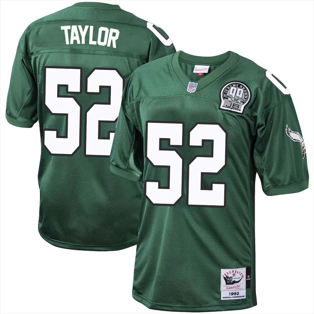 Davion Taylor No 52 Philadelphia Eagles Mitchell Ness Kelly Green 1992 Authentic Throwback Retired Player Jersey