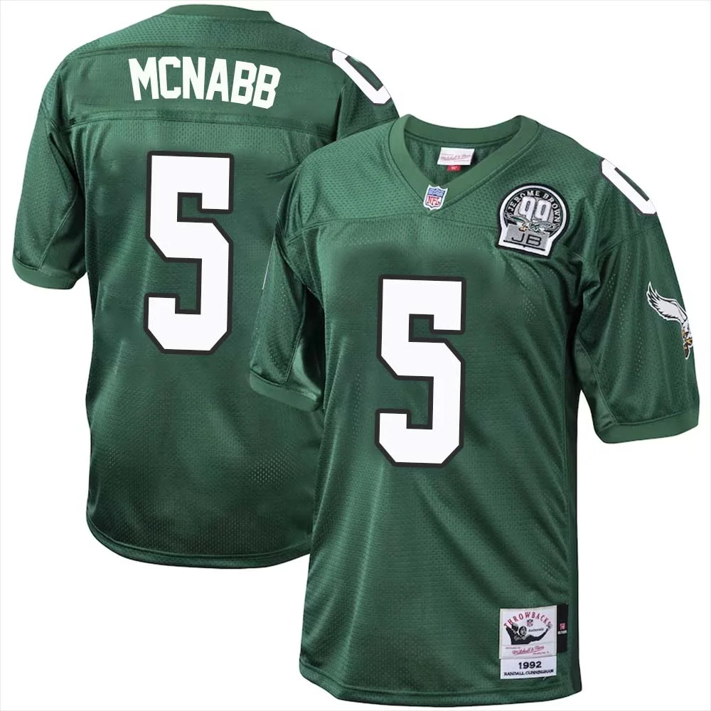 Donovan Mcnabb No 5 Philadelphia Eagles Mitchell Ness Kelly Green 1992 Authentic Throwback Retired Player Jersey