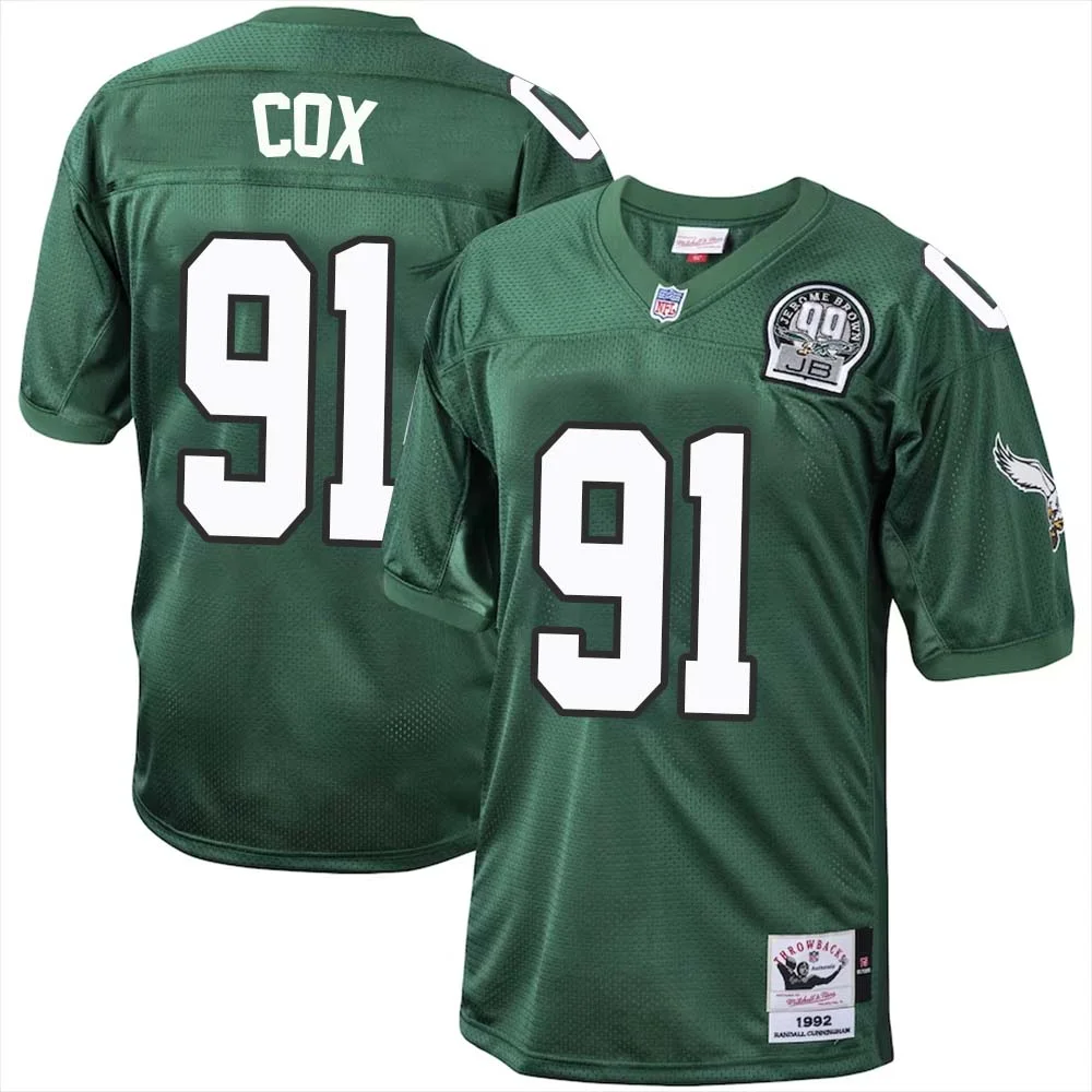 Fletcher Cox No 91 Philadelphia Eagles Mitchell Ness Kelly Green 1992 Authentic Throwback Retired Player Jersey 1