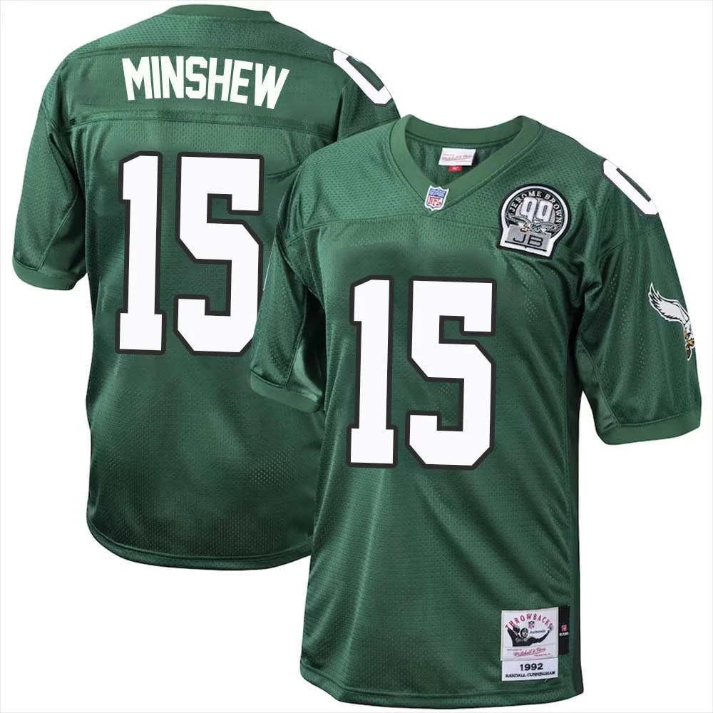 Gardner Minshew No 15 Philadelphia Eagles Mitchell Ness Kelly Green 1992 Authentic Throwback Retired Player Jersey 1