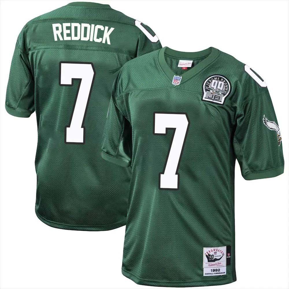 Haason Reddick No 7 Philadelphia Eagles Mitchell Ness Kelly Green 1992 Authentic Throwback Retired Player Jersey