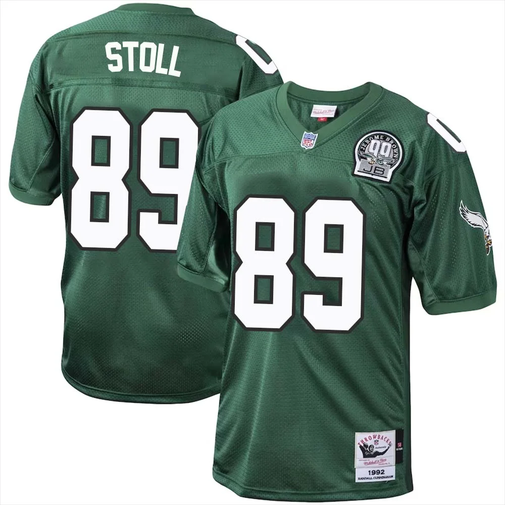 Jack Stoll No 89 Philadelphia Eagles Mitchell Ness Kelly Green 1992 Authentic Throwback Retired Player Jersey