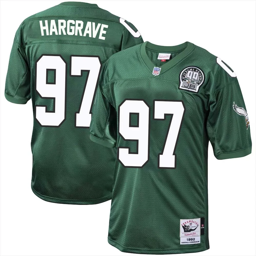 Javon Hargrave No 97 Philadelphia Eagles Mitchell Ness Kelly Green 1992 Authentic Throwback Retired Player Jersey