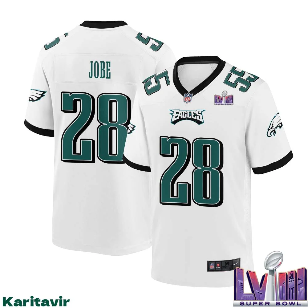 Josh Jobe No 28 Men White Philadelphia Eagles Super Bowl LVIII Away Game Player Jersey