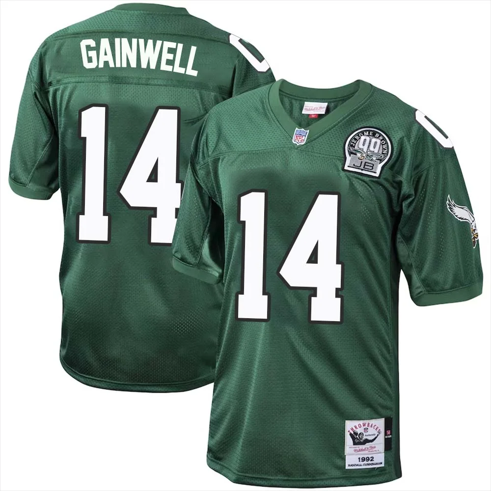 Kenneth Gainwell No 14 Philadelphia Eagles Mitchell Ness Kelly Green 1992 Authentic Throwback Retired Player Jersey