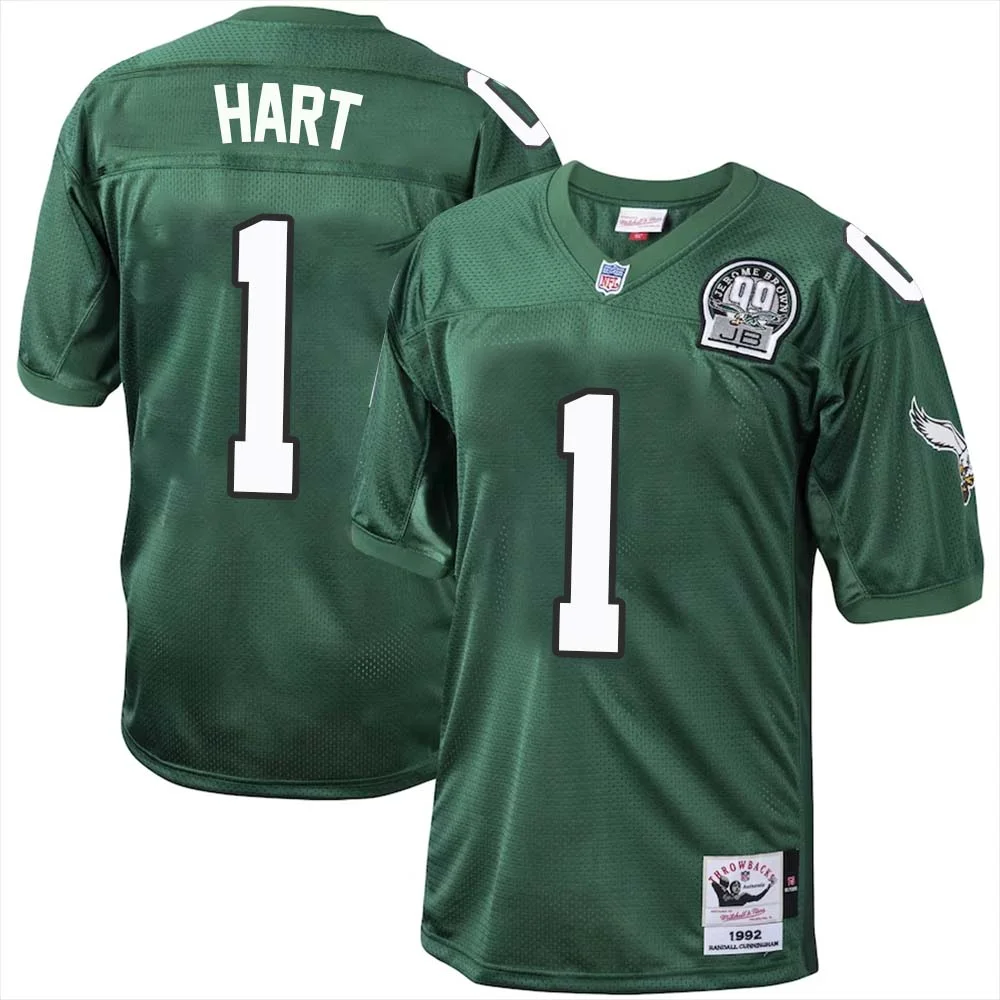 Kevin Hart No 1 Philadelphia Eagles Mitchell Ness Kelly Green 1992 Authentic Throwback Retired Player Jersey 1