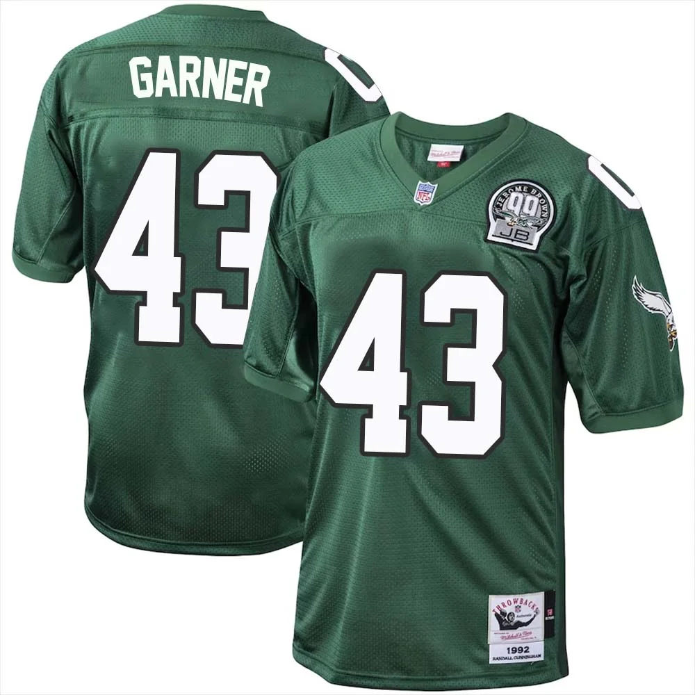 Mekhi Garner No 43 Philadelphia Eagles Mitchell Ness Kelly Green 1992 Authentic Throwback Retired Player Jersey 1