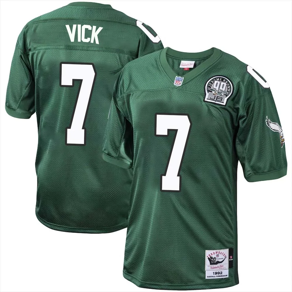 Michael Vick Eagles No 7 Philadelphia Eagles Mitchell Ness Kelly Green 1992 Authentic Throwback Retired Player Jersey 1