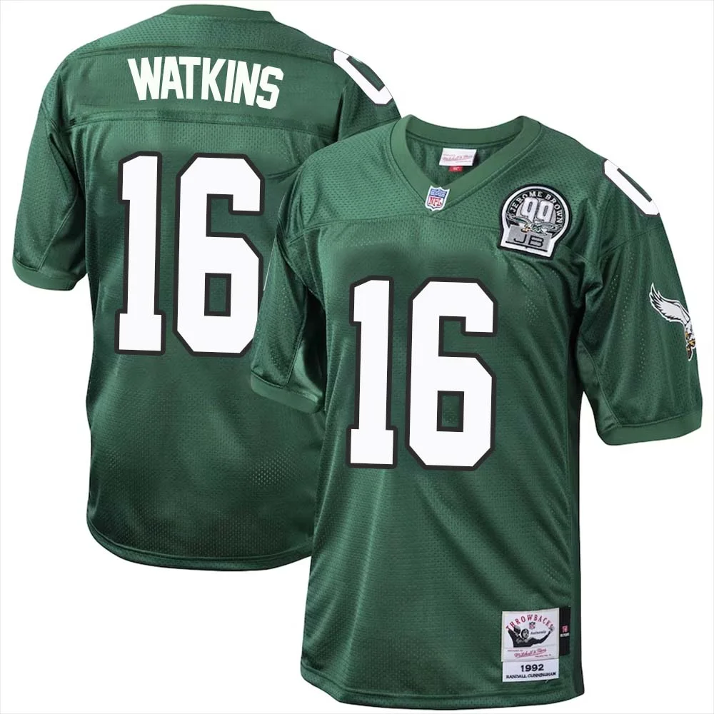 Quez Watkins No 16 Philadelphia Eagles Mitchell Ness Kelly Green 1992 Authentic Throwback Retired Player Jersey