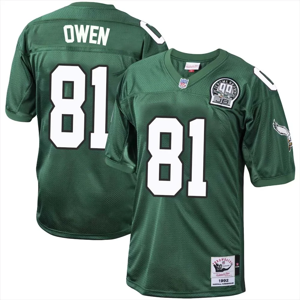 Terrell Owens Eagles No 81 Philadelphia Eagles Mitchell Ness Kelly Green 1992 Authentic Throwback Retired Player Jersey 1