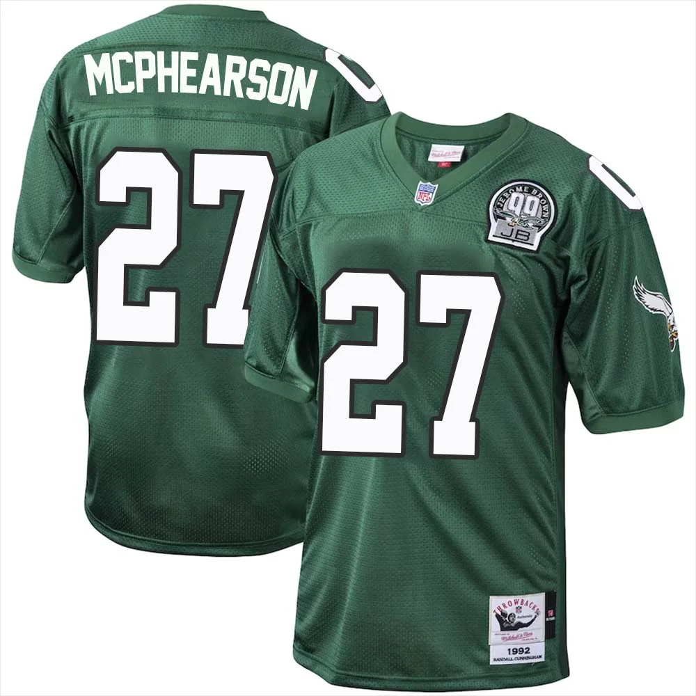 Zech Mcphearson No 27 Philadelphia Eagles Mitchell Ness Kelly Green 1992 Authentic Throwback Retired Player Jersey