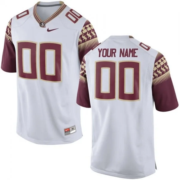 Men's #00 White Limited Football Florida State Seminoles Customized Stitched Jersey -
