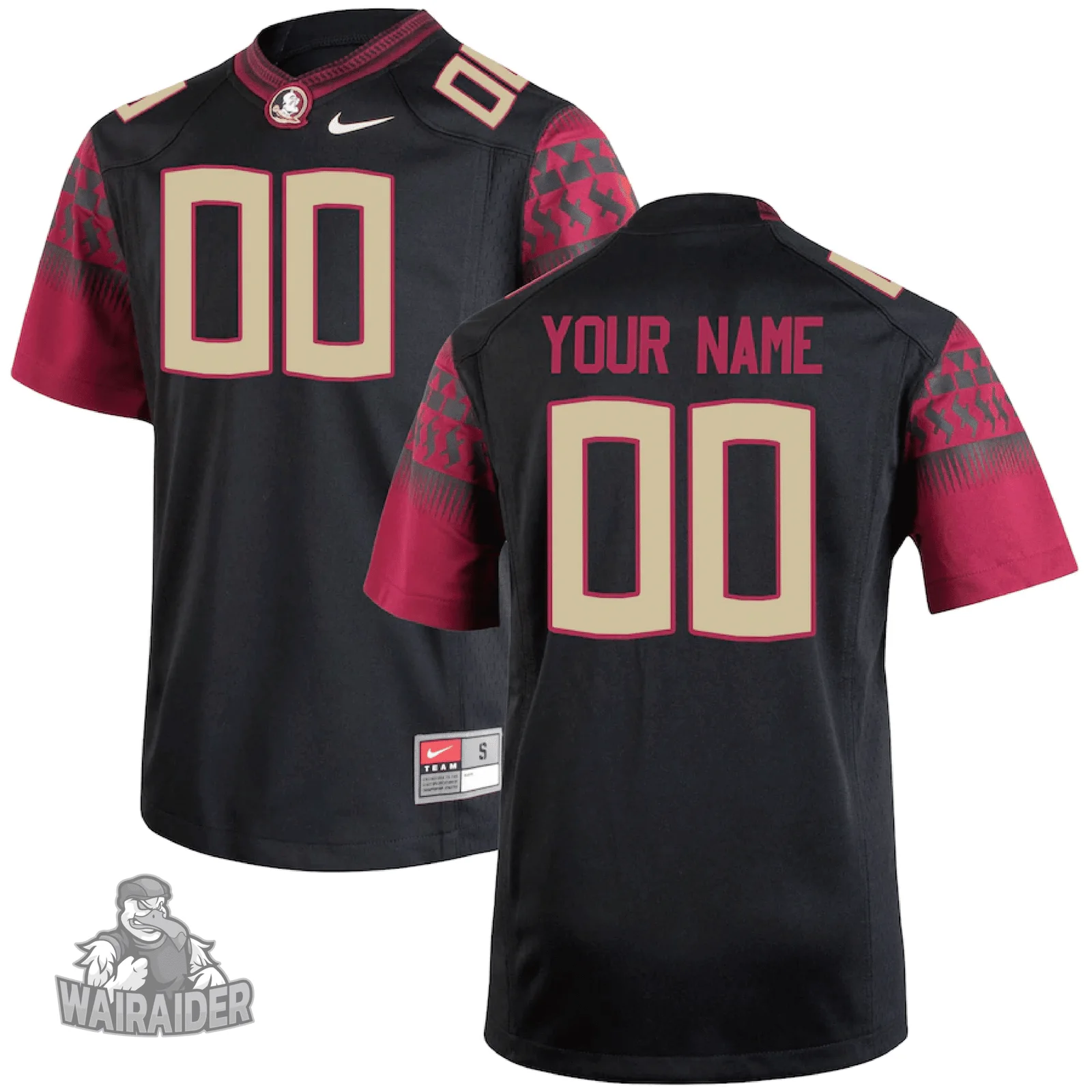 Men's Florida State Seminoles Black Customized Football Jersey, Custom NCAA Jersey -
