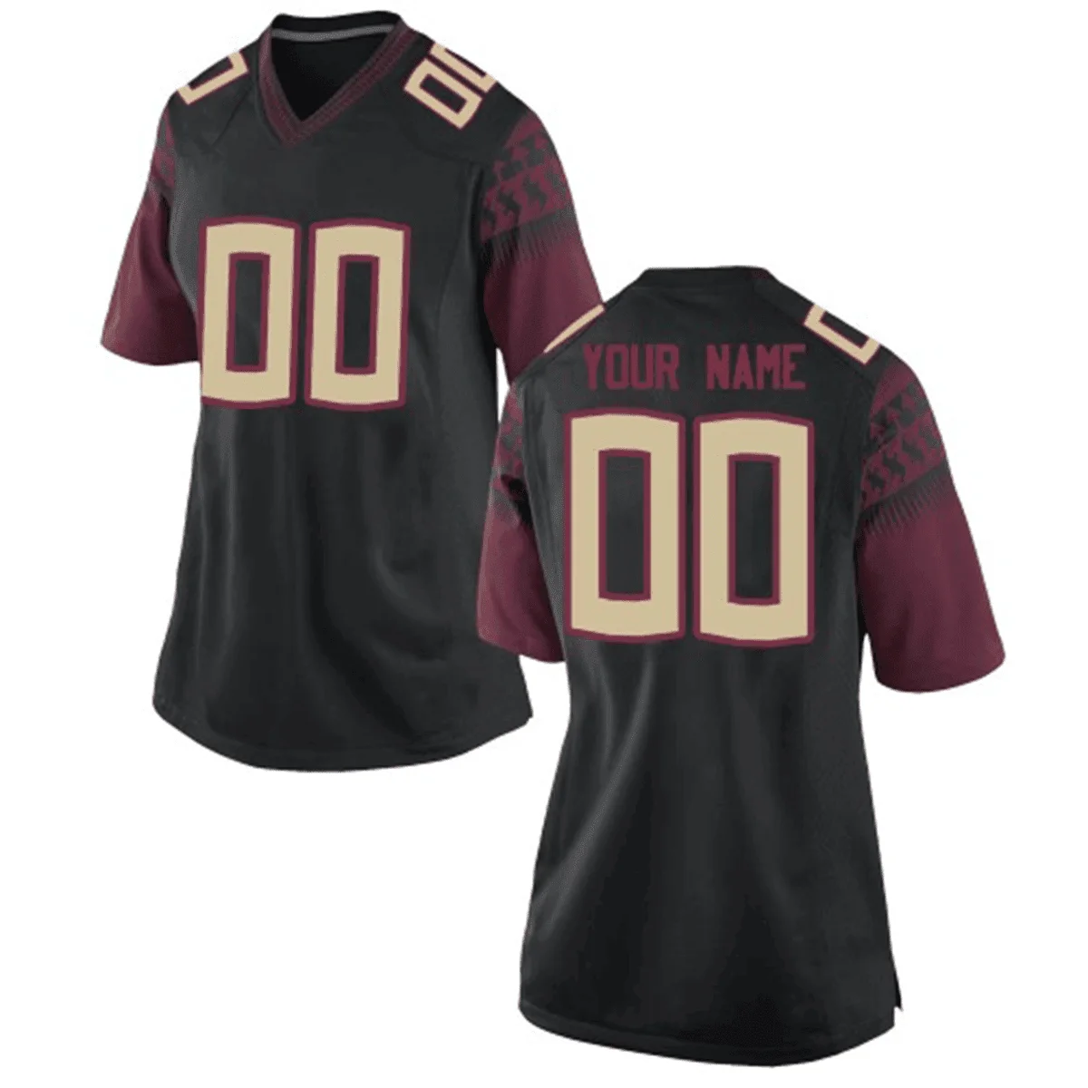 Woman's Florida State Seminoles Black Customized Football Jersey -