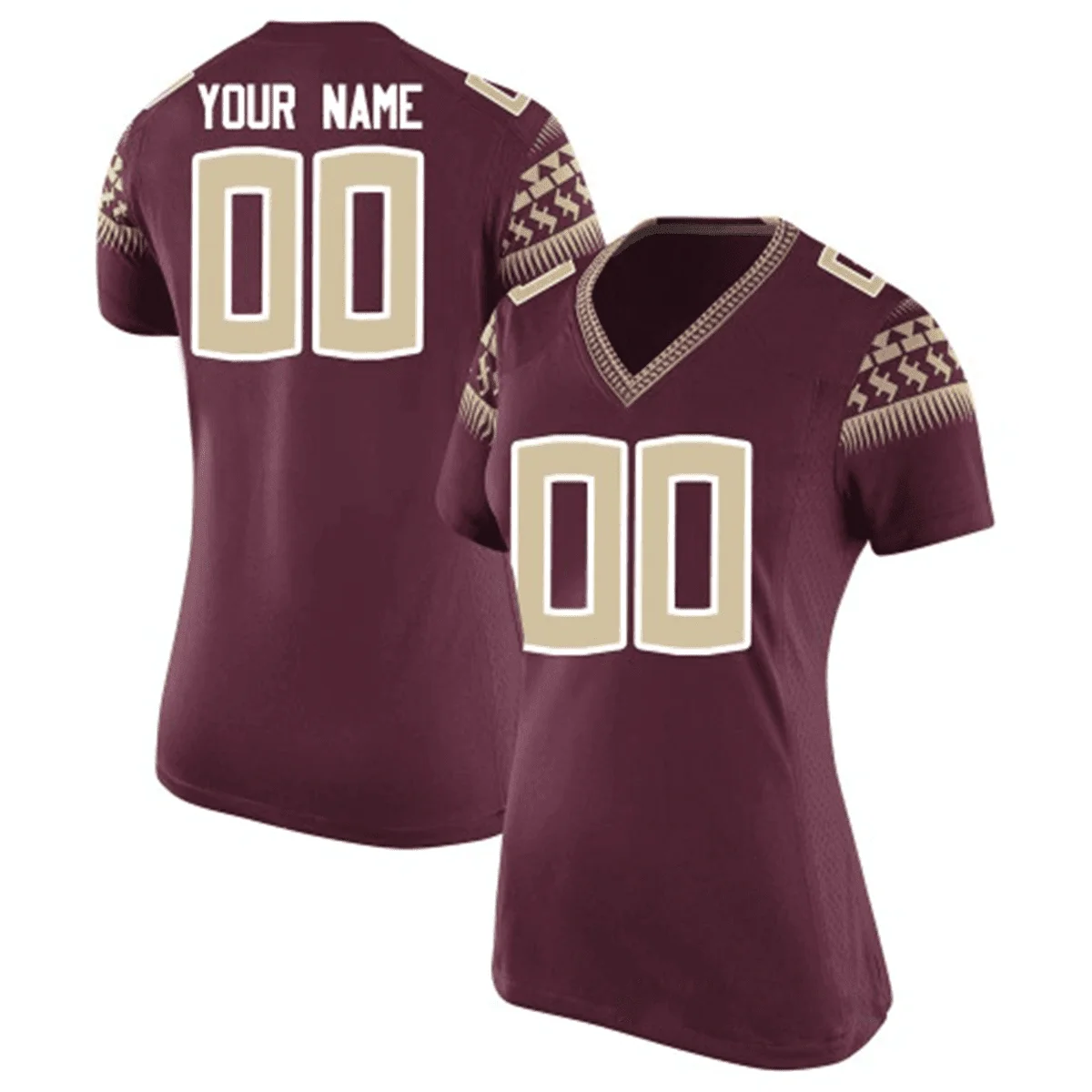 Woman's Florida State Seminoles Brown Customized Football Jersey -