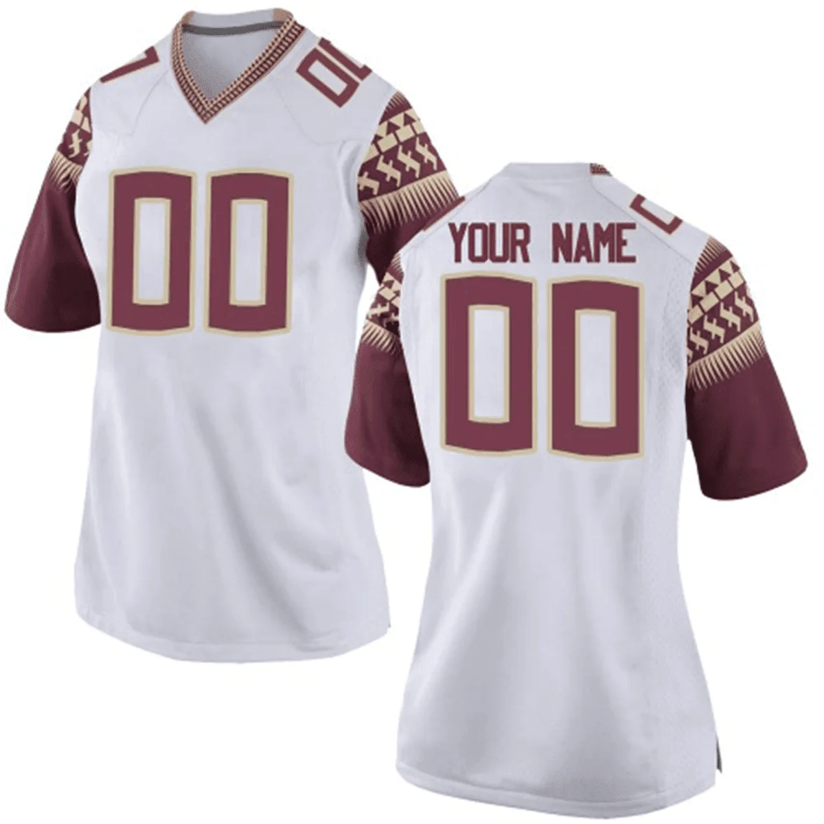 Woman's Florida State Seminoles White Customized Football Jersey -