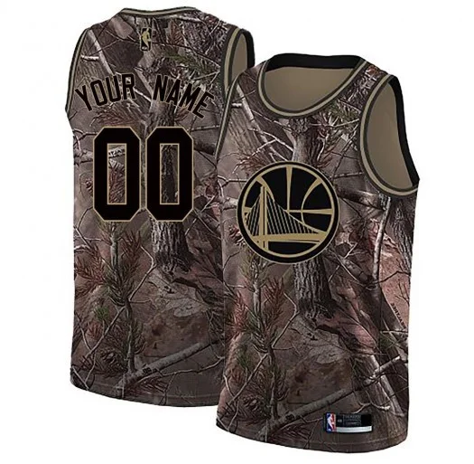 Men's Custom Golden State Warriors Swingman Gold Camo Realtree Collection Jersey -