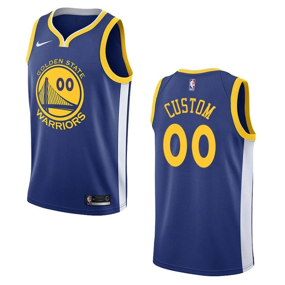 Men's Golden State Warriors #00 Custom Icon Swingman Jersey - Blue , Basketball Jersey -