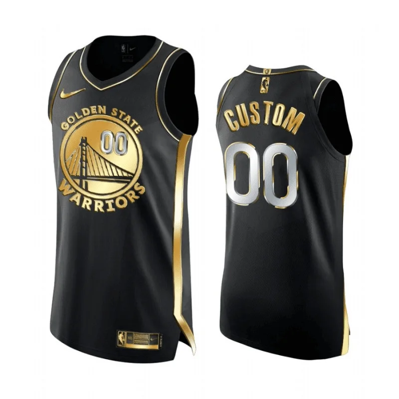 Men's Golden State Warriors Jersey Custom 2020 21 Black Golden Edition Swingman -
