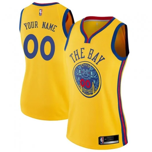 Woman's Custom Golden State Warriors Swingman Gold Jersey - City Edition -
