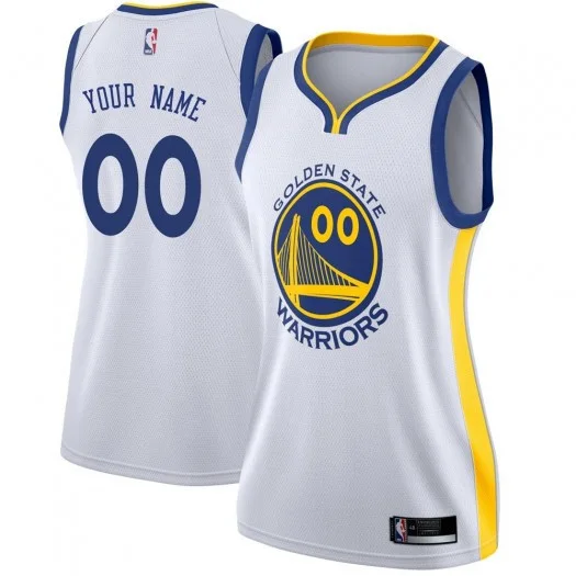 Woman's Custom Golden State Warriors Swingman Gold White Jersey - Association Edition -